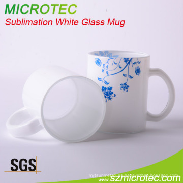 Taza de vidrio de sublimación revestida blanca 11oz (MT-B025)